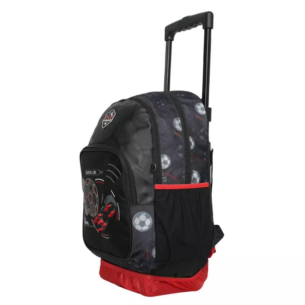 Mochila Ruedas Infantil Chips Futbol Negro Head-2