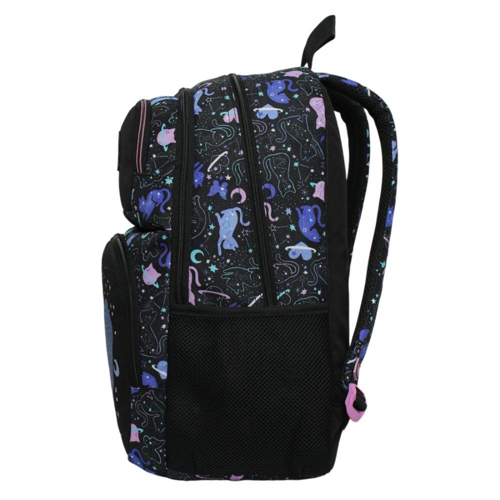 Mochila Infantil Niña Fantasy Space Cat Negro Head-3