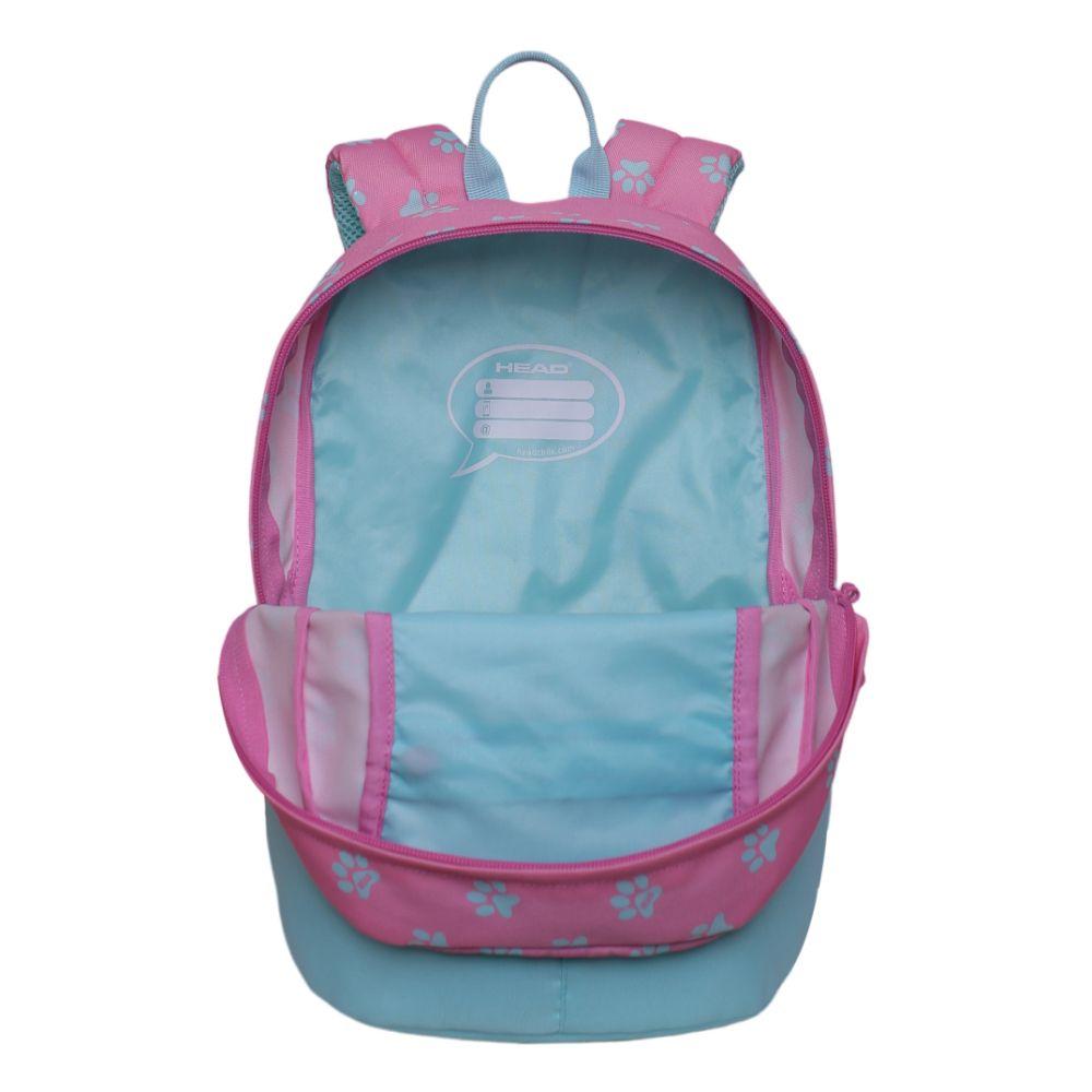 Mochila Escolar Khalessi Dog Huellitas Rosado Head-1
