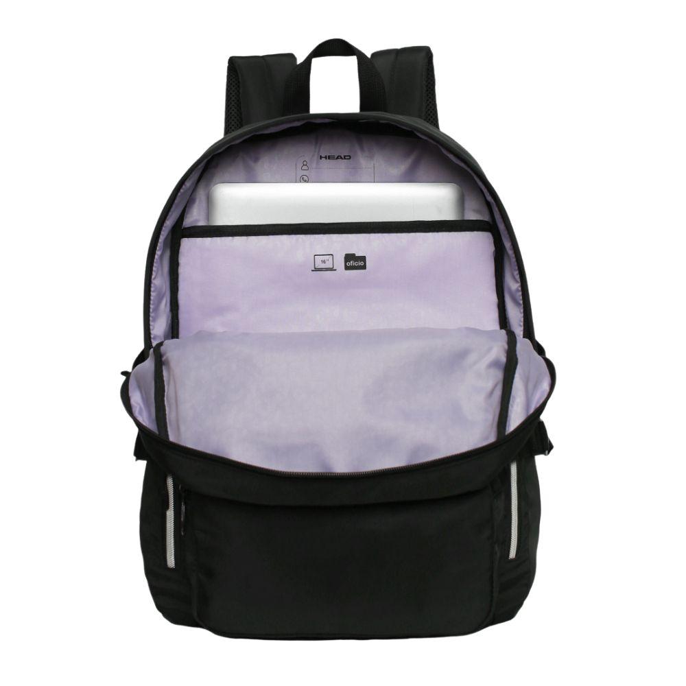 Mochila Mujer Notebook Kona Negro Silver Head-2