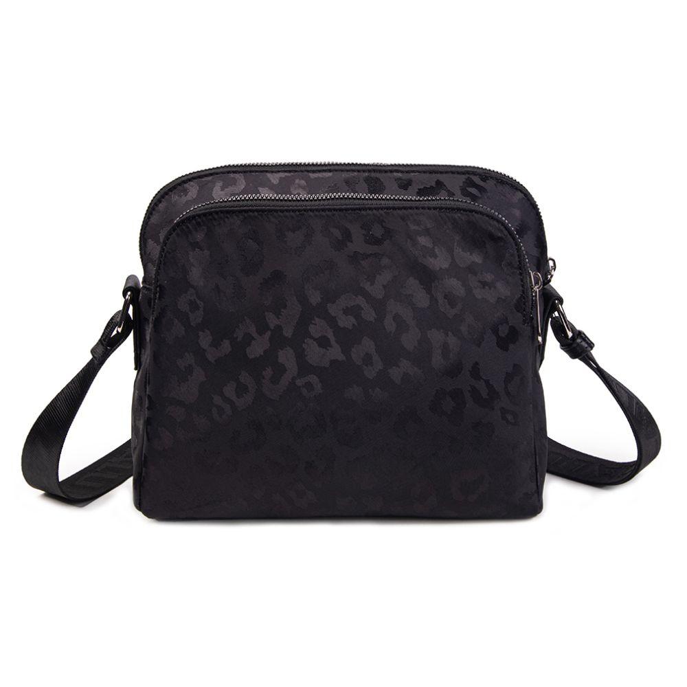 Cartera Bandolera Adele Animal Print Negro Calu-5