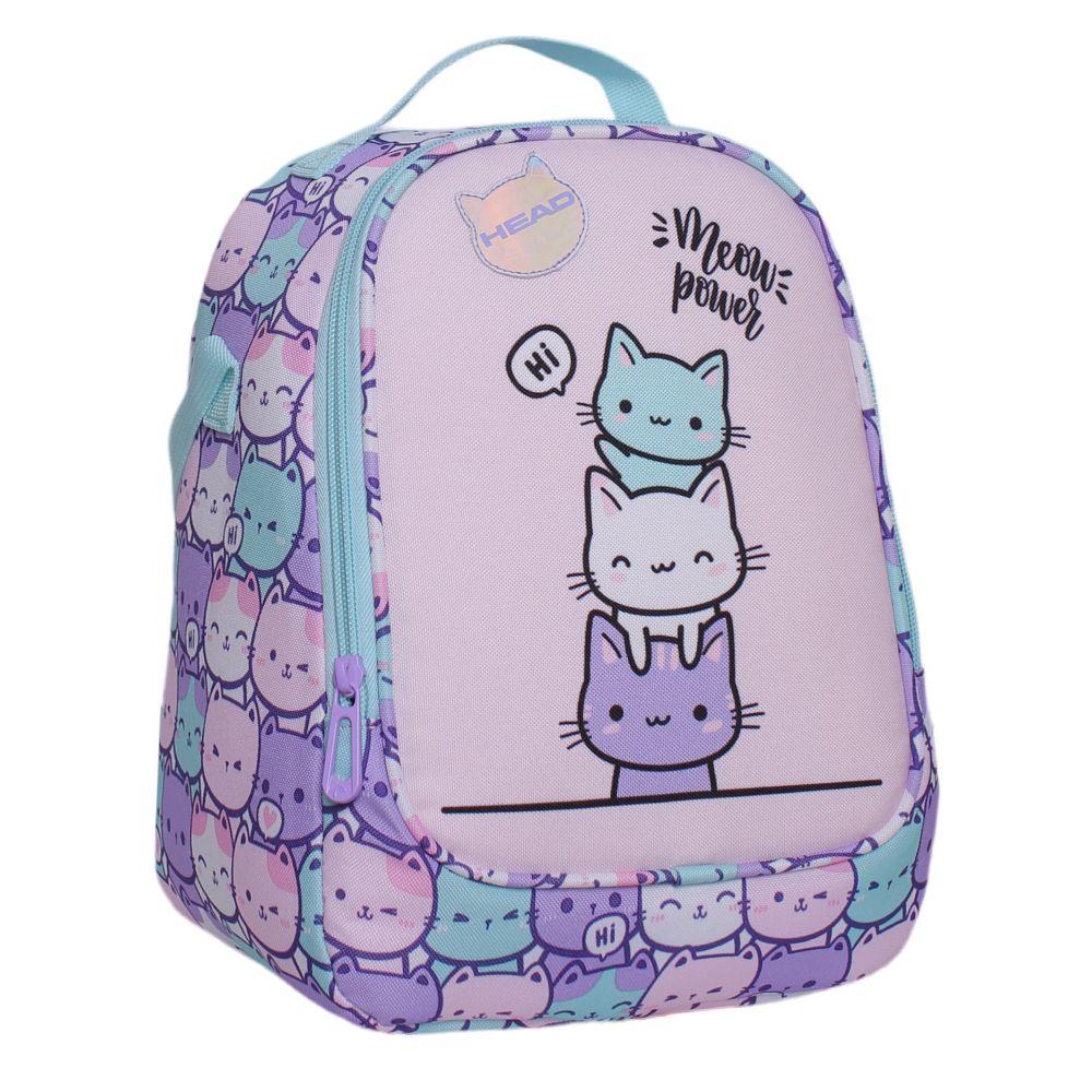 Lonchera Térmica Grey Gato Pastel Lila Head-0