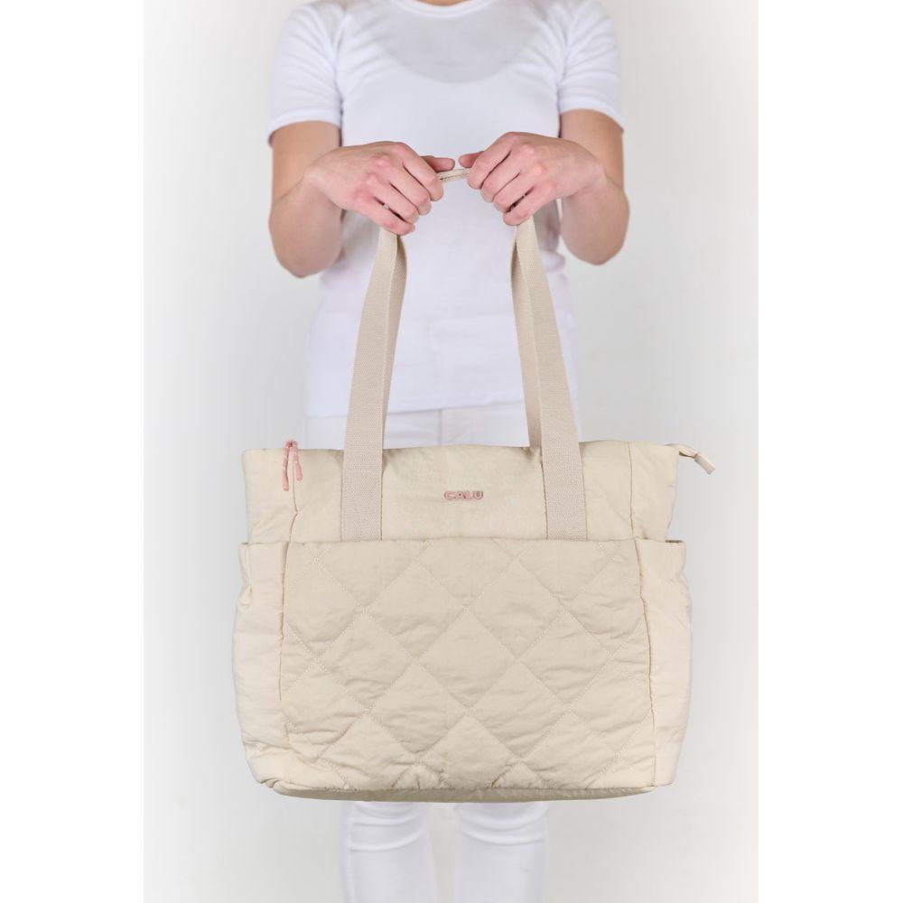 Bolso Mujer Magnolia Acolchado Beige Calu-5