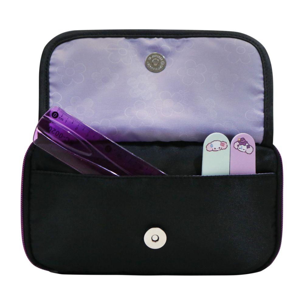 Estuche Mujer Pencil Kawaii Glitter Negro Head-3