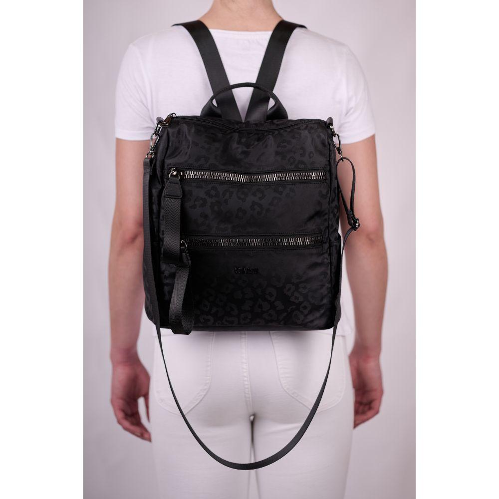 Mochila Cartera Belen Leopardo Negro Calu-6