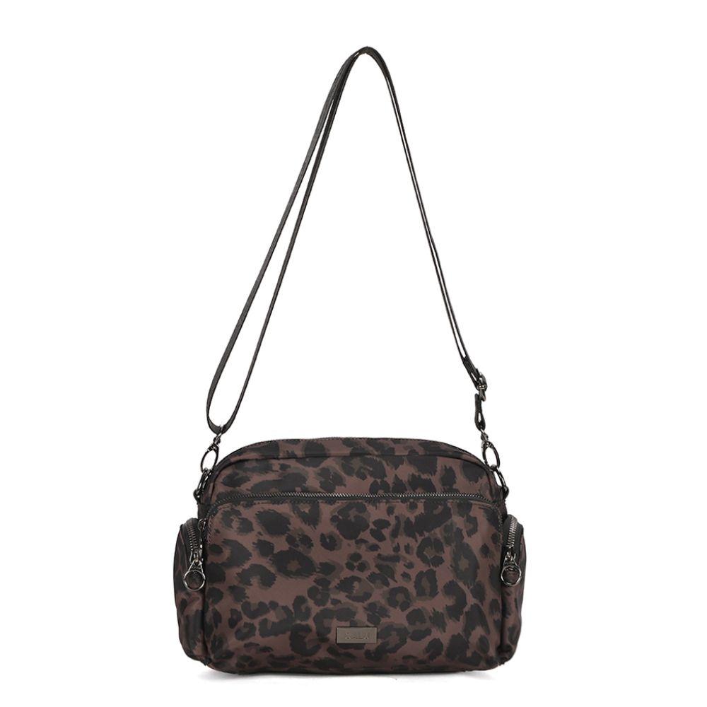Cartera Bandolera Lavanda Animal Print Café Calu-2