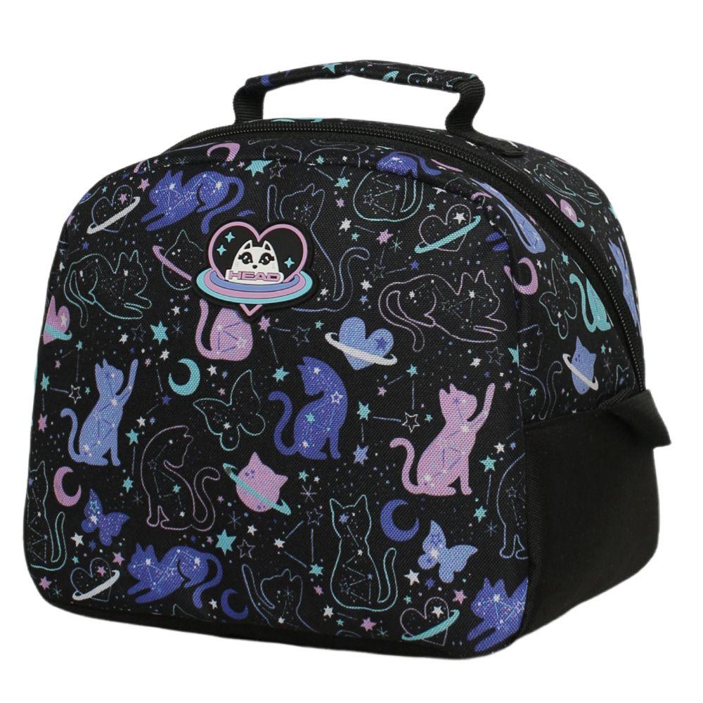 Pack Bakan Escolar Mujer Space Cat Negro Head-2