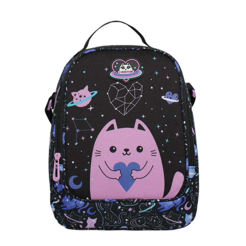 Lonchera Termica Grey Space Cat Negro Head-1