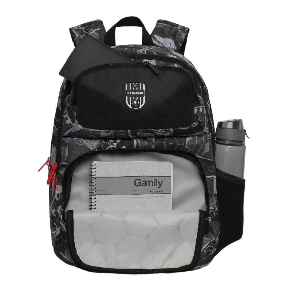 Mochila Infantil Niño Fantasy Futbol Negra Head-1