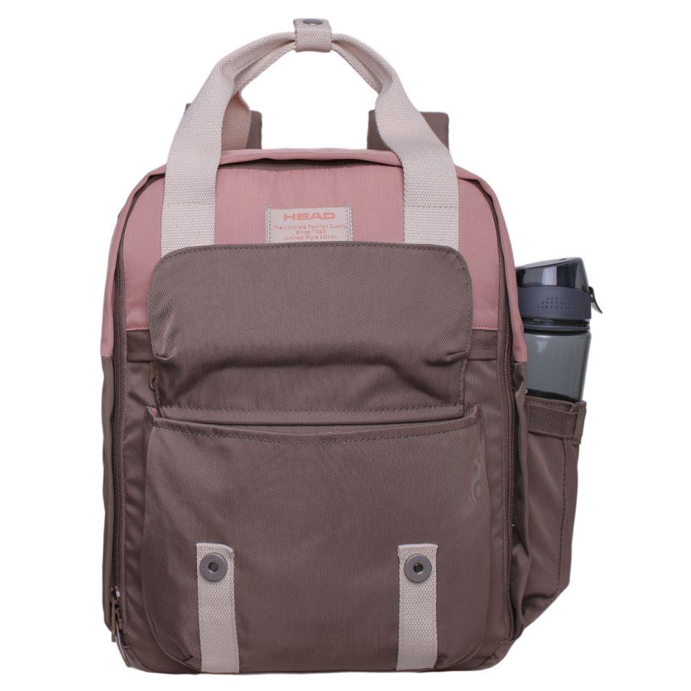 Mochila Fashion Omega Color Block Café Head-2
