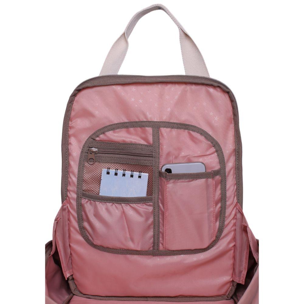 Mochila Fashion Omega Color Block Café Head-4