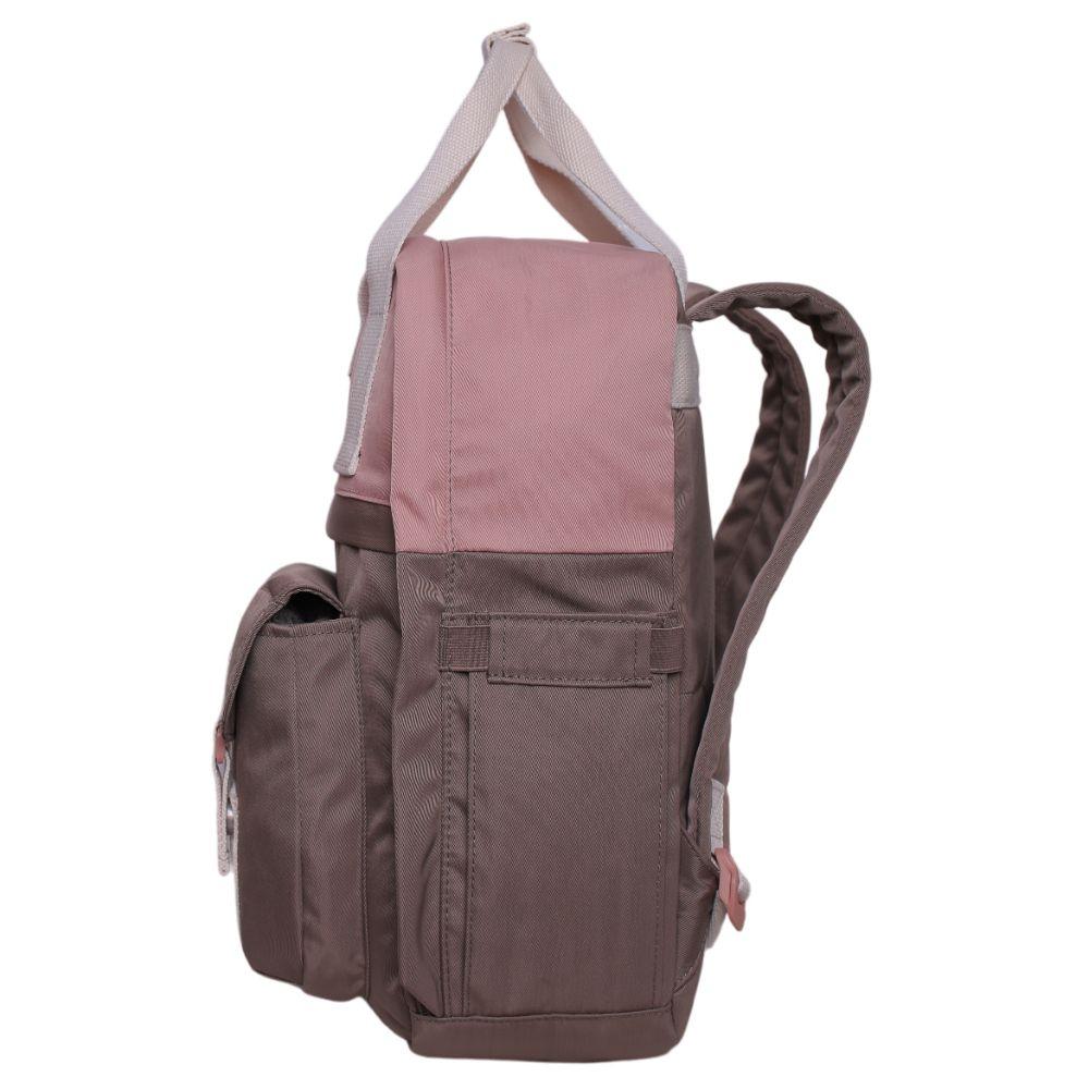 Mochila Fashion Omega Color Block Café Head-5