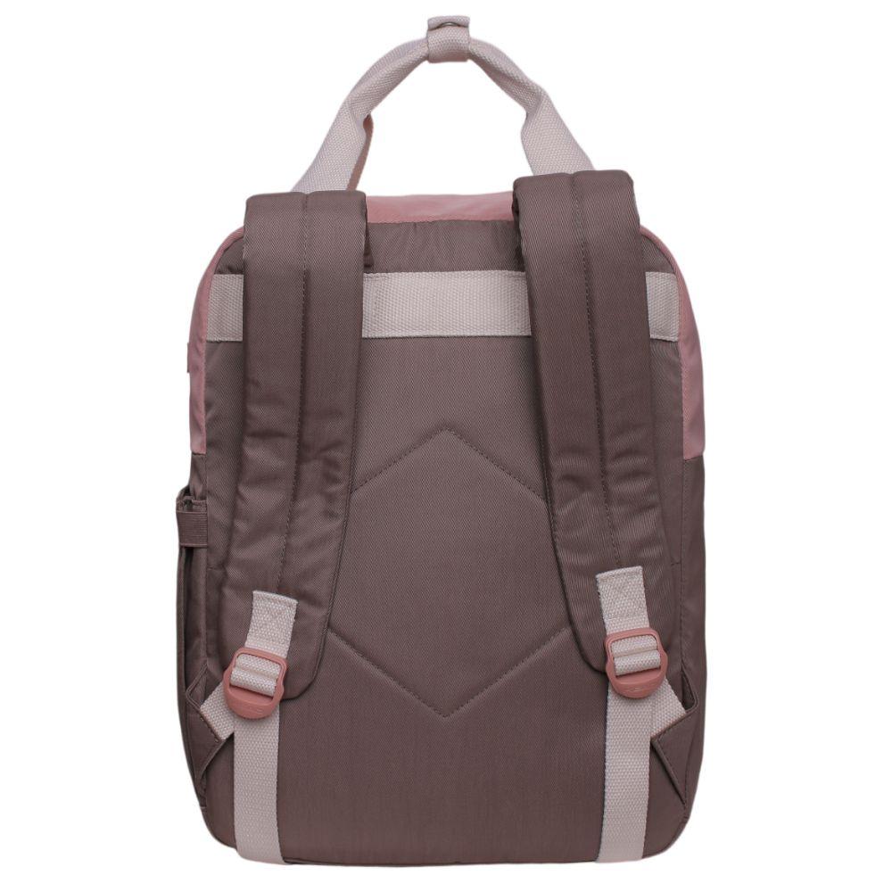 Mochila Fashion Omega Color Block Café Head-6