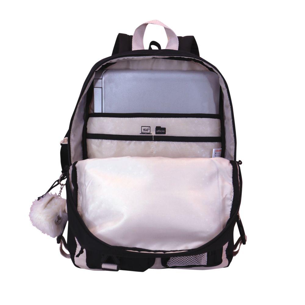 Mochila mujer Fusion Block Negro Blanco Head-3