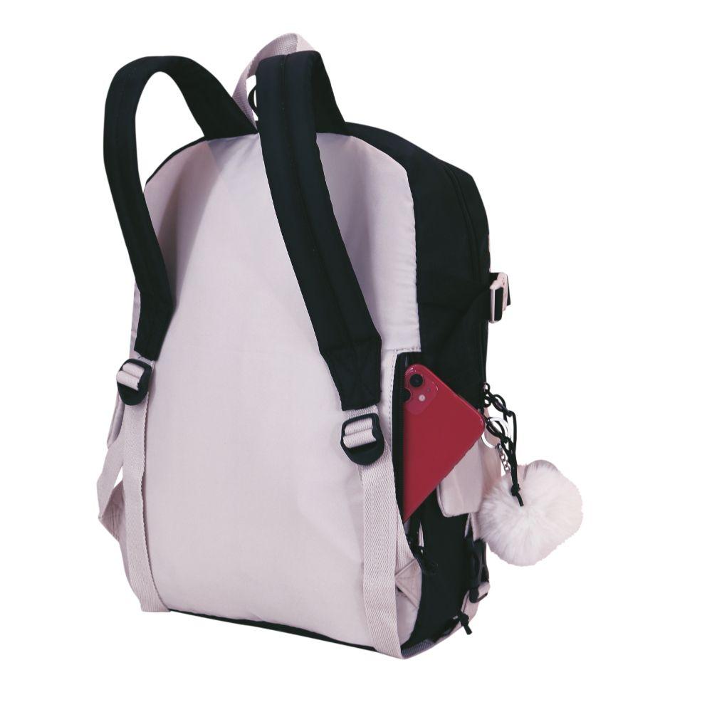 Mochila mujer Fusion Block Negro Blanco Head-4