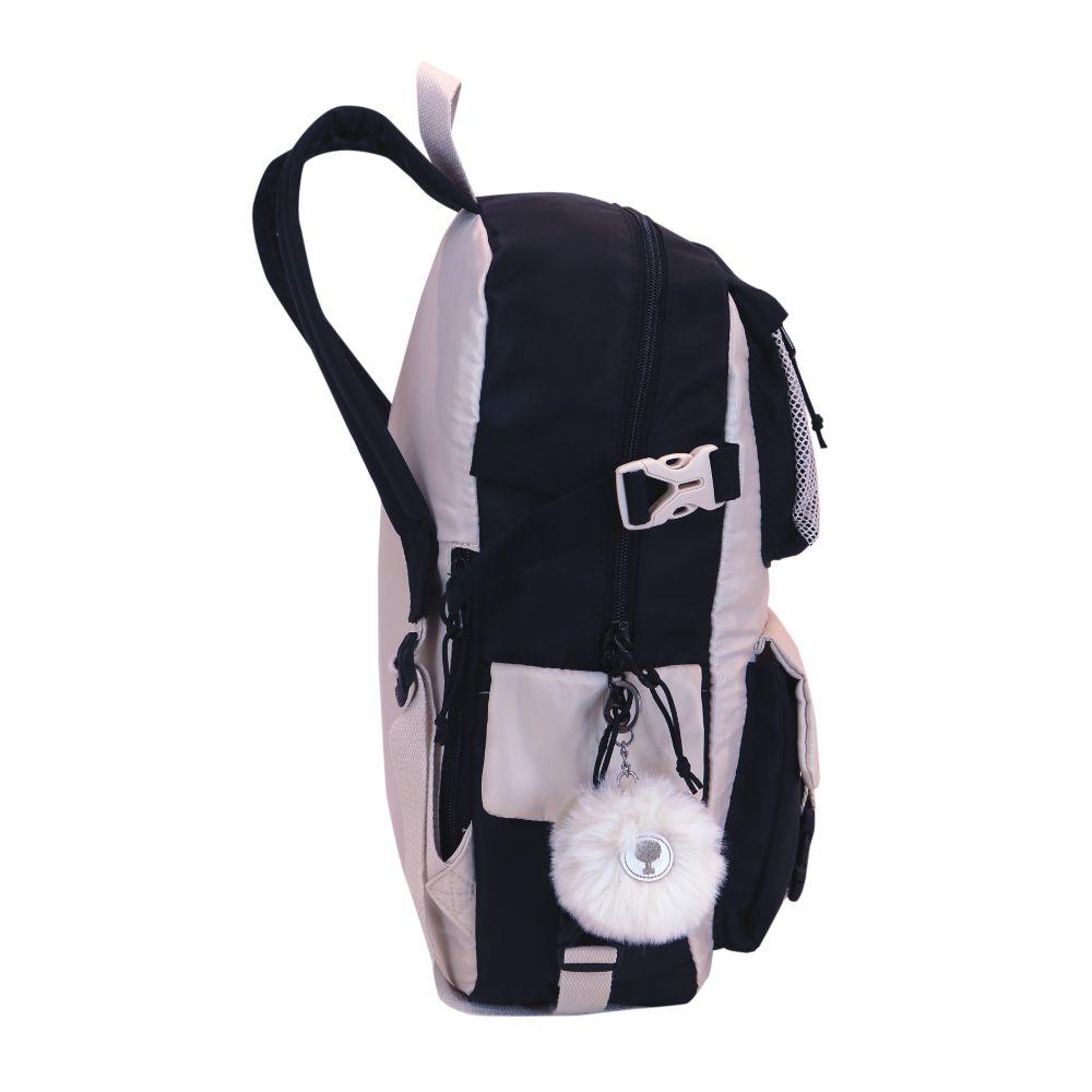 Mochila mujer Fusion Block Negro Blanco Head-5