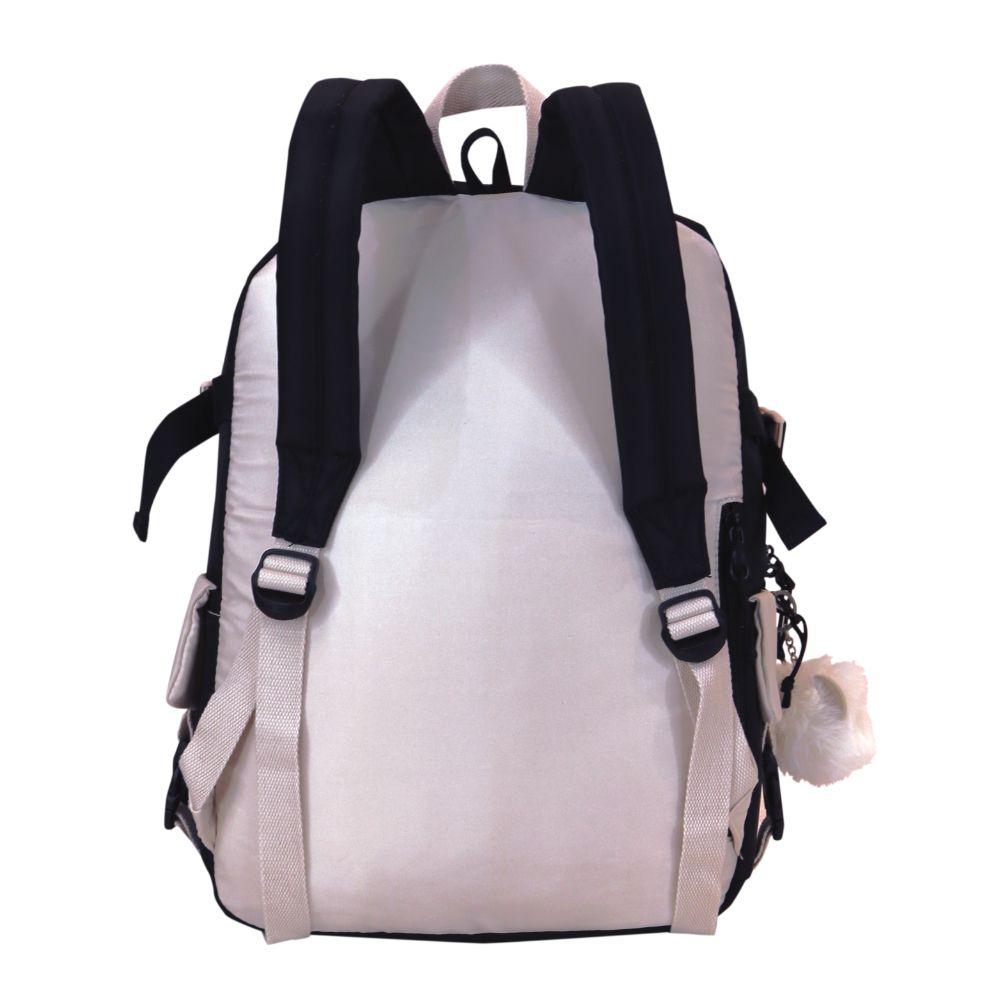 Mochila mujer Fusion Block Negro Blanco Head-6