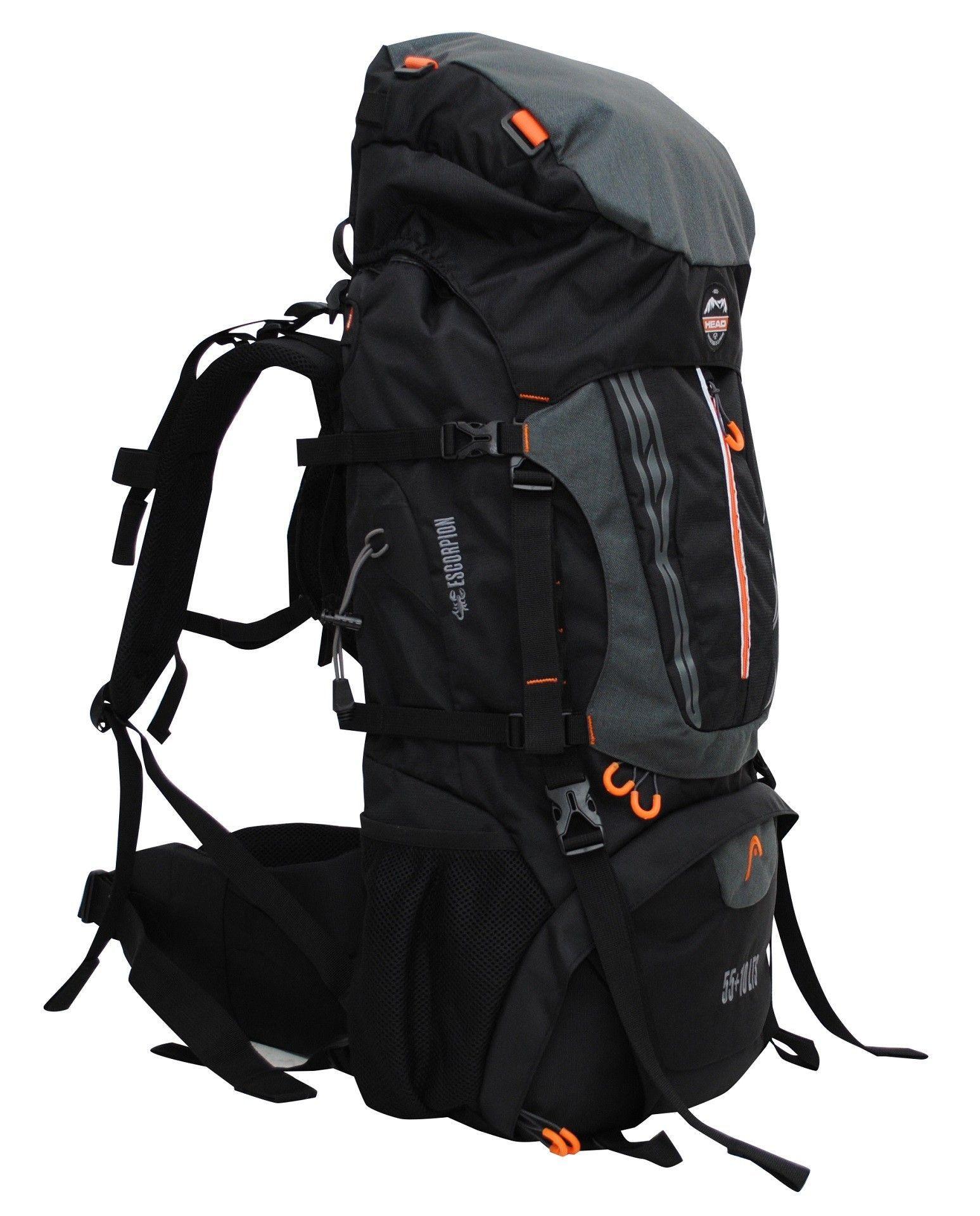 Mochila Outdoor Camping Escorpion 55 Negro Head  -0