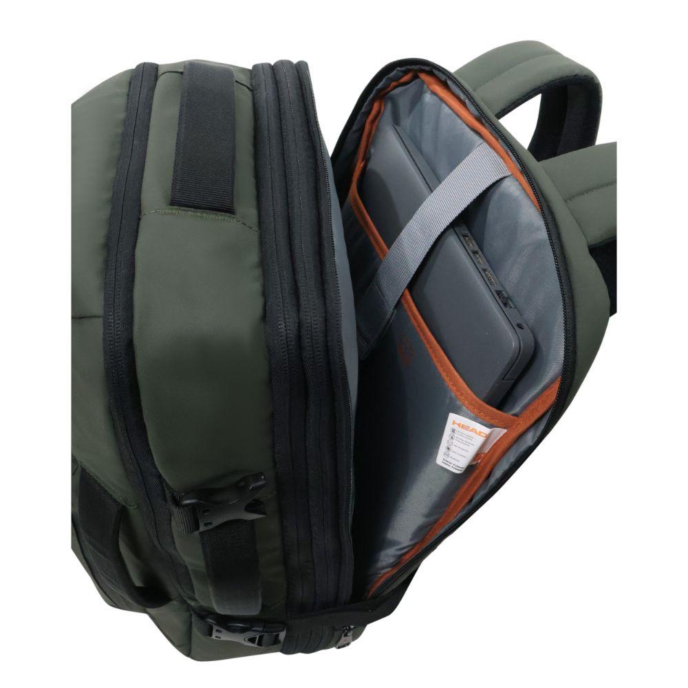 Mochila de Viaje Expandible Shark Waterproof Verde Head-4