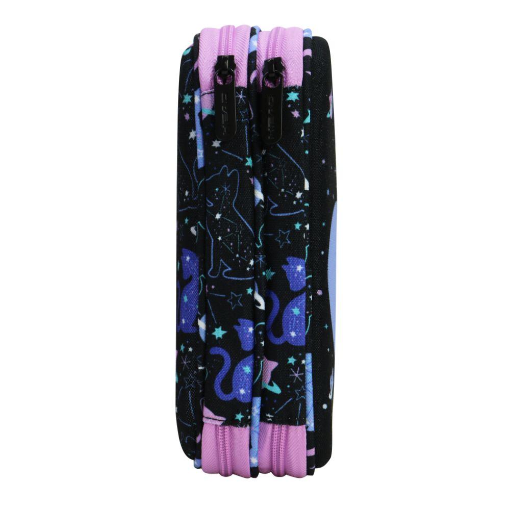 Estuche Infantil Niña Rígido Box Space Cat Negro Head-4