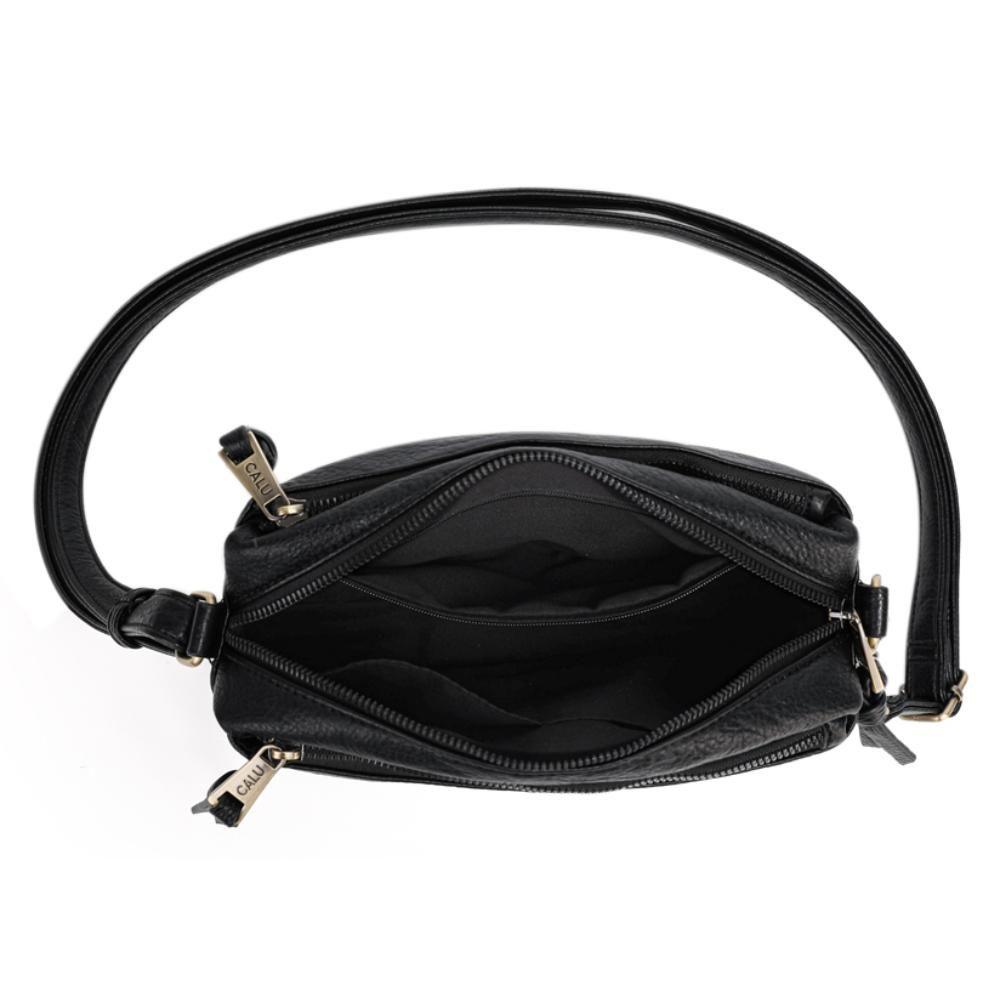 Cartera Mediana Elegante Pixie Negro Calu-3