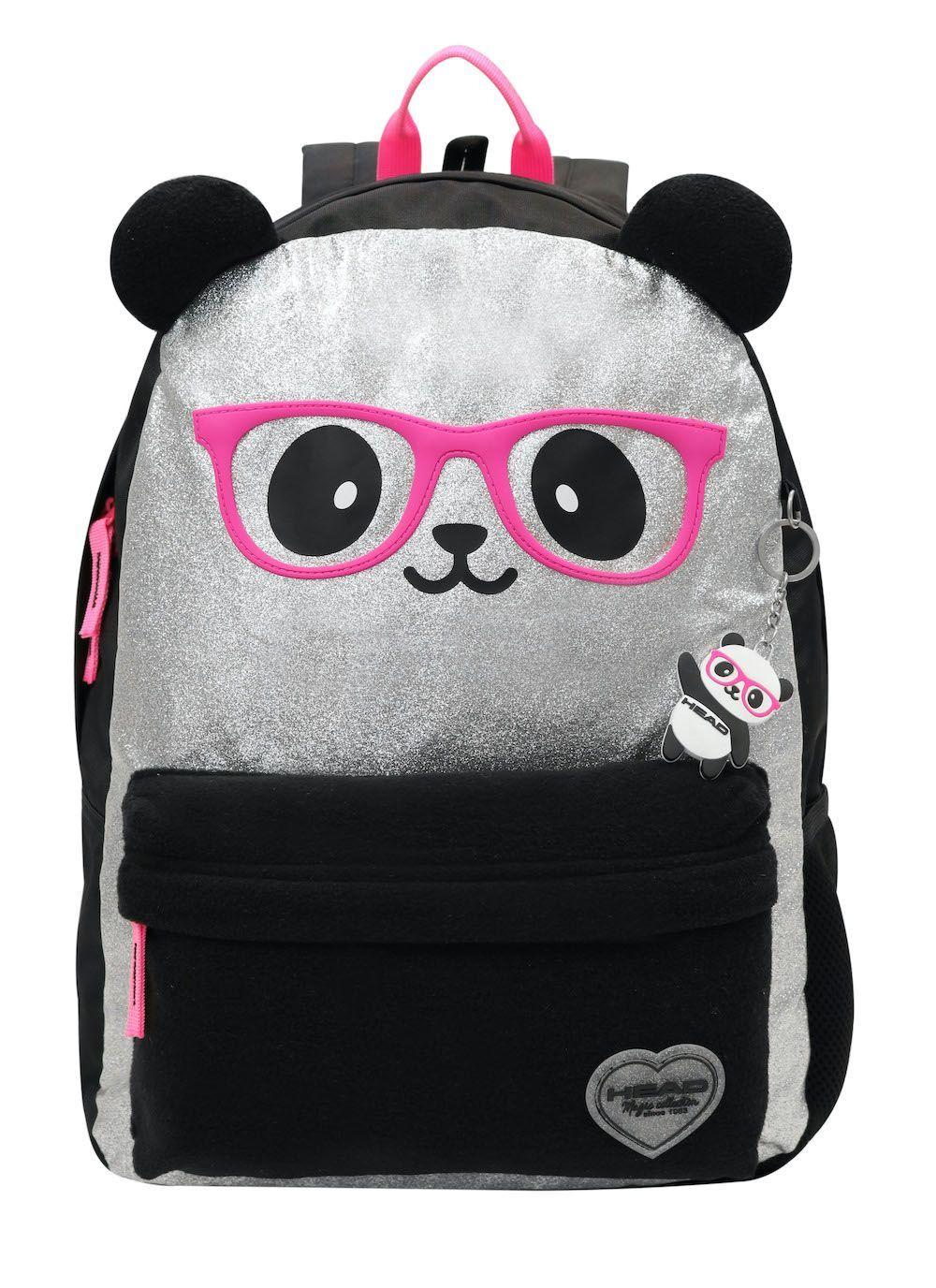 Mochila Play Panda Glitter Blanco Head-1