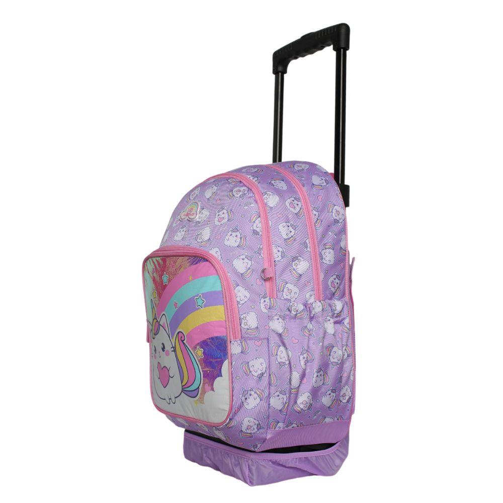 Mochila con Ruedas Infantil Chips Gaticornio Lila Head-2