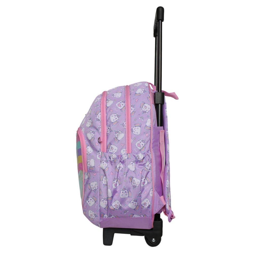 Mochila con Ruedas Infantil Chips Gaticornio Lila Head-3