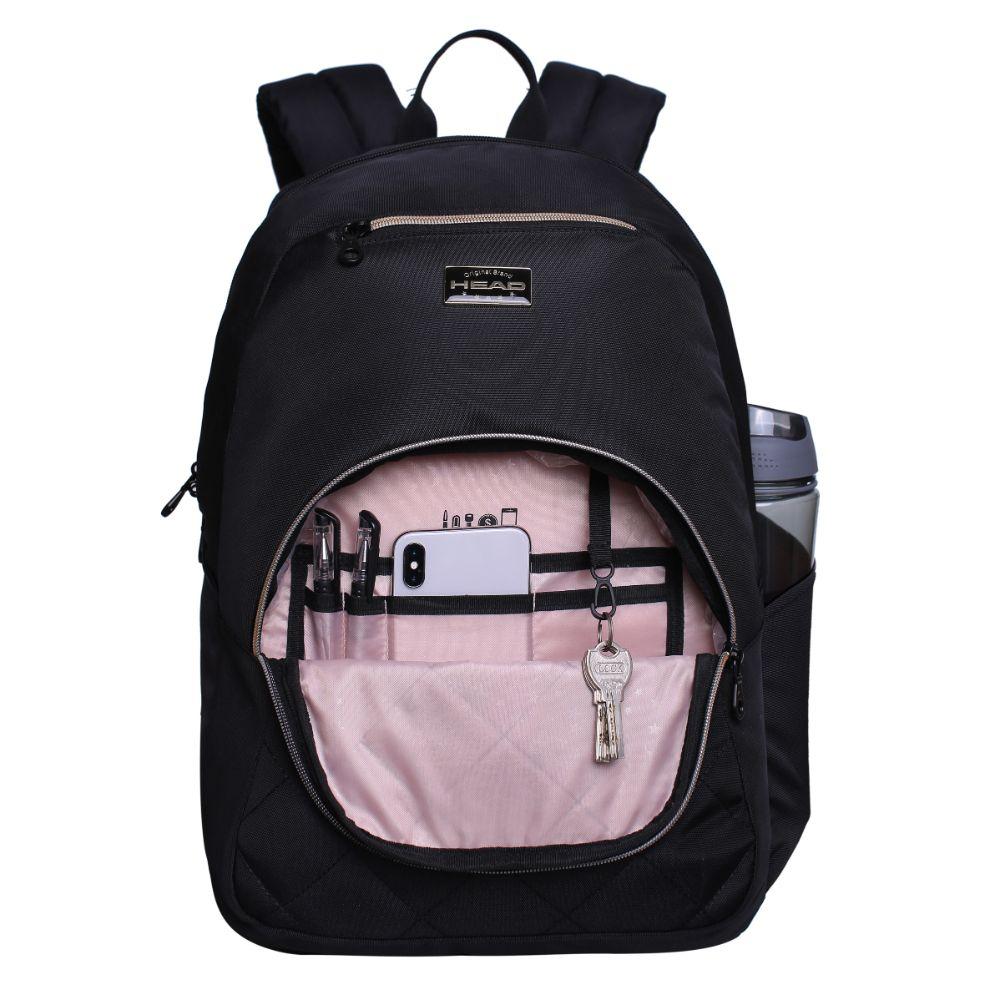 Mochila Monza Negro Rose Gold Head-1