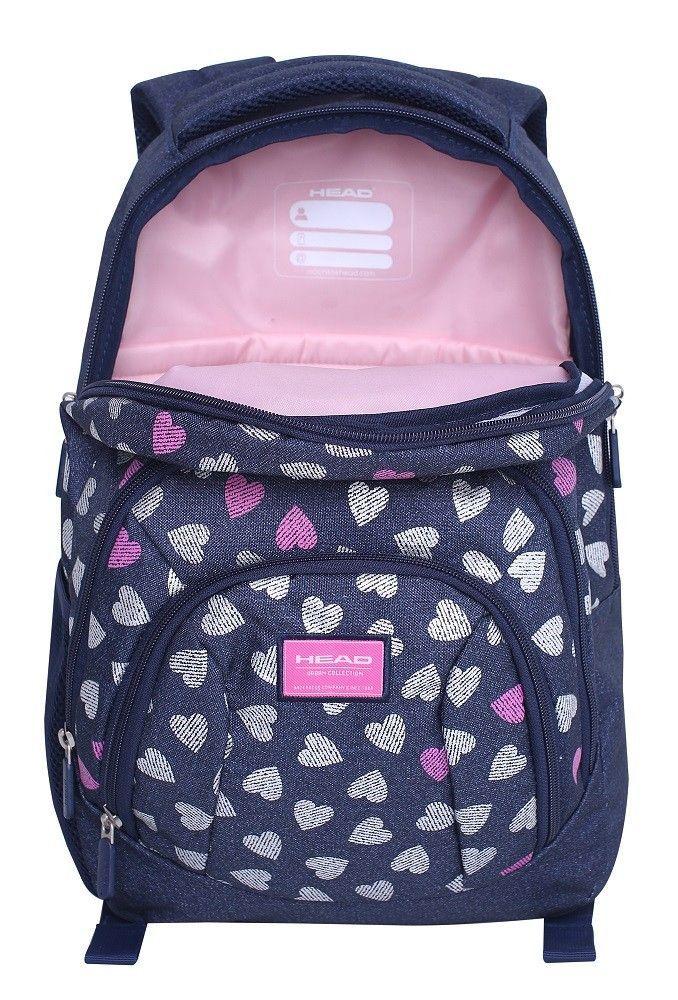 Mochila Auris Azul Corazones Mujer Head   -2