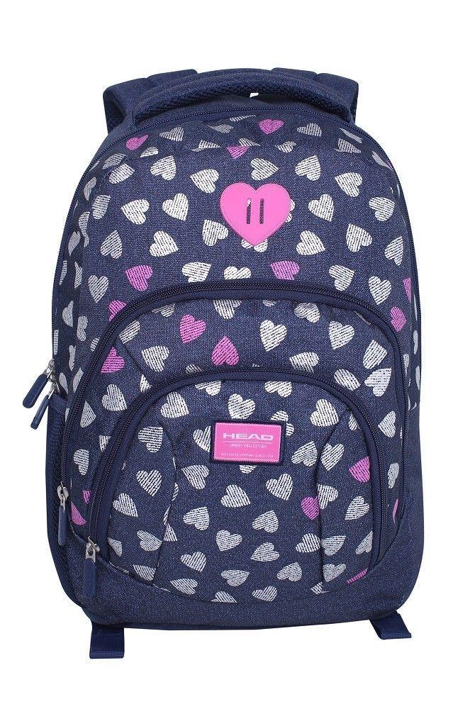 Mochila Auris Azul Corazones Mujer Head   -1