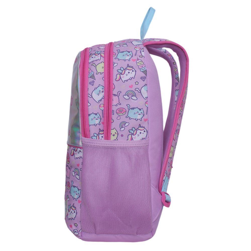 Mochila Infantil Sunny Kawai Cat Lila Head-3