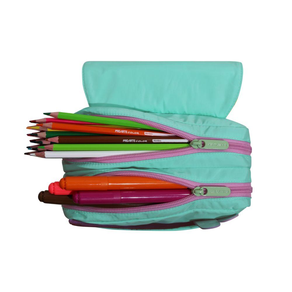 Estuche Infantil Niña Eraser Muñecos Turquesa Head-2