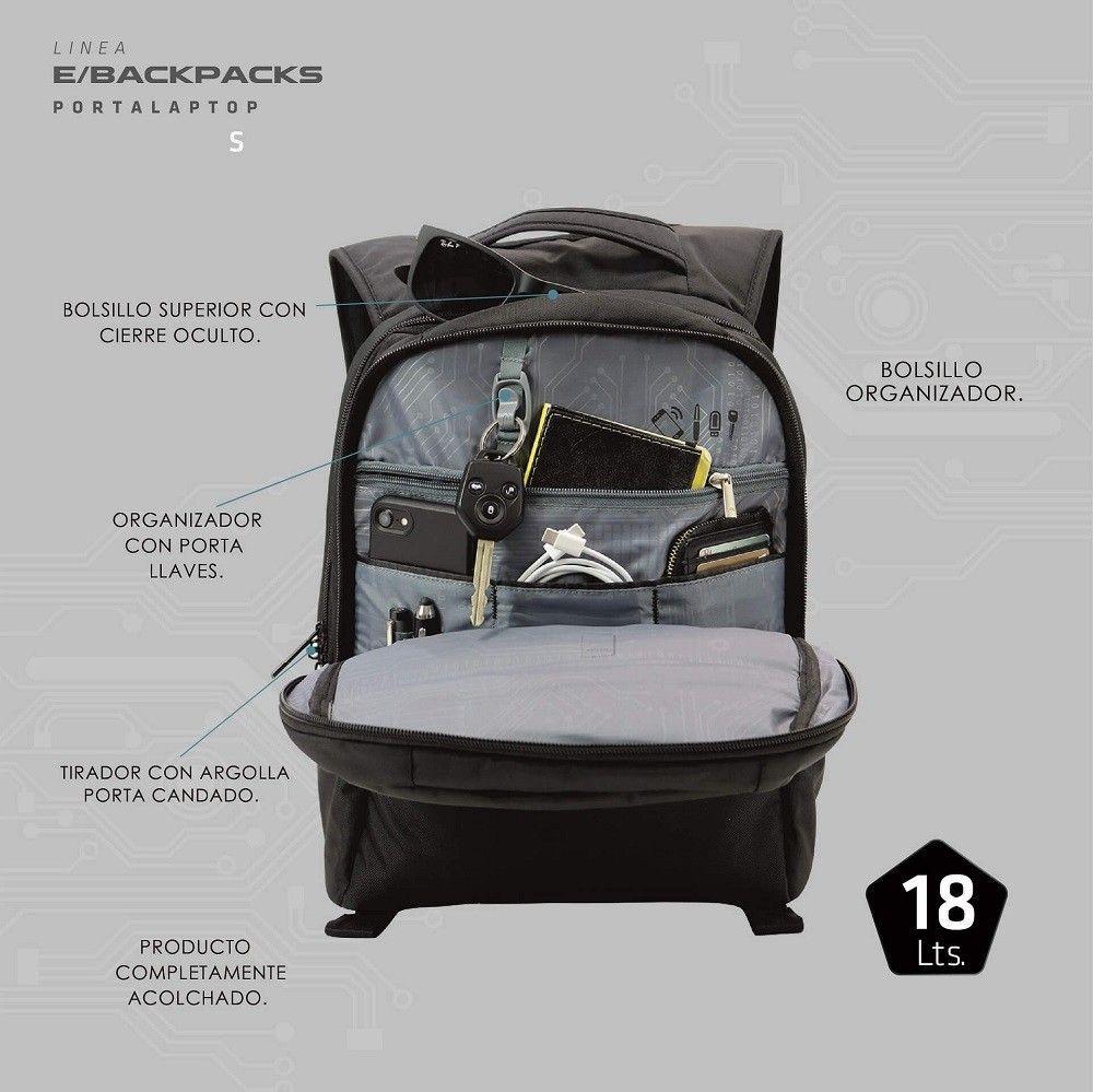 Mochila Porta Laptop Pronet S Gris Negro Head  -1