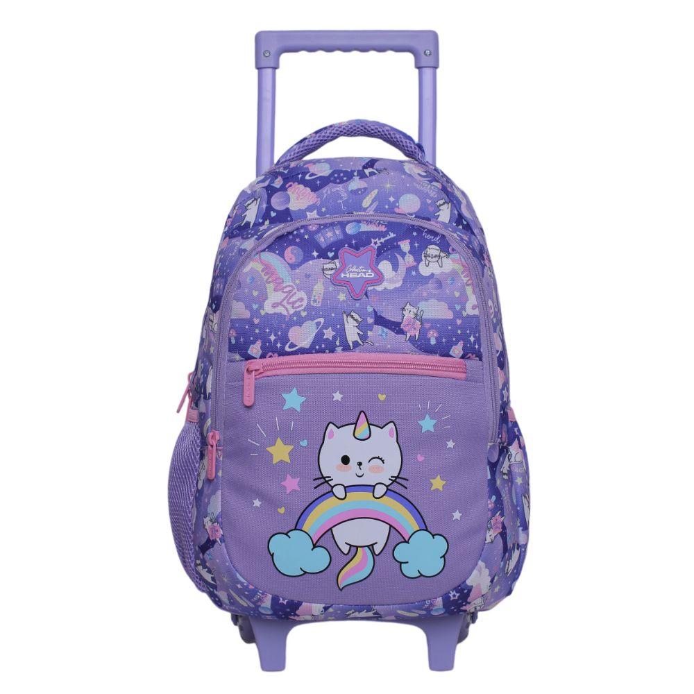 Mochila Carro Intantil Niña Strong  Magic Cat Morado Head-0