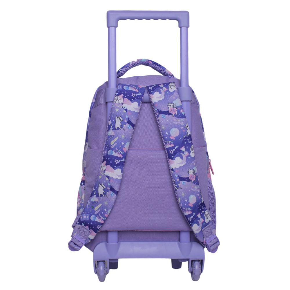 Mochila Carro Intantil Niña Strong  Magic Cat Morado Head-3
