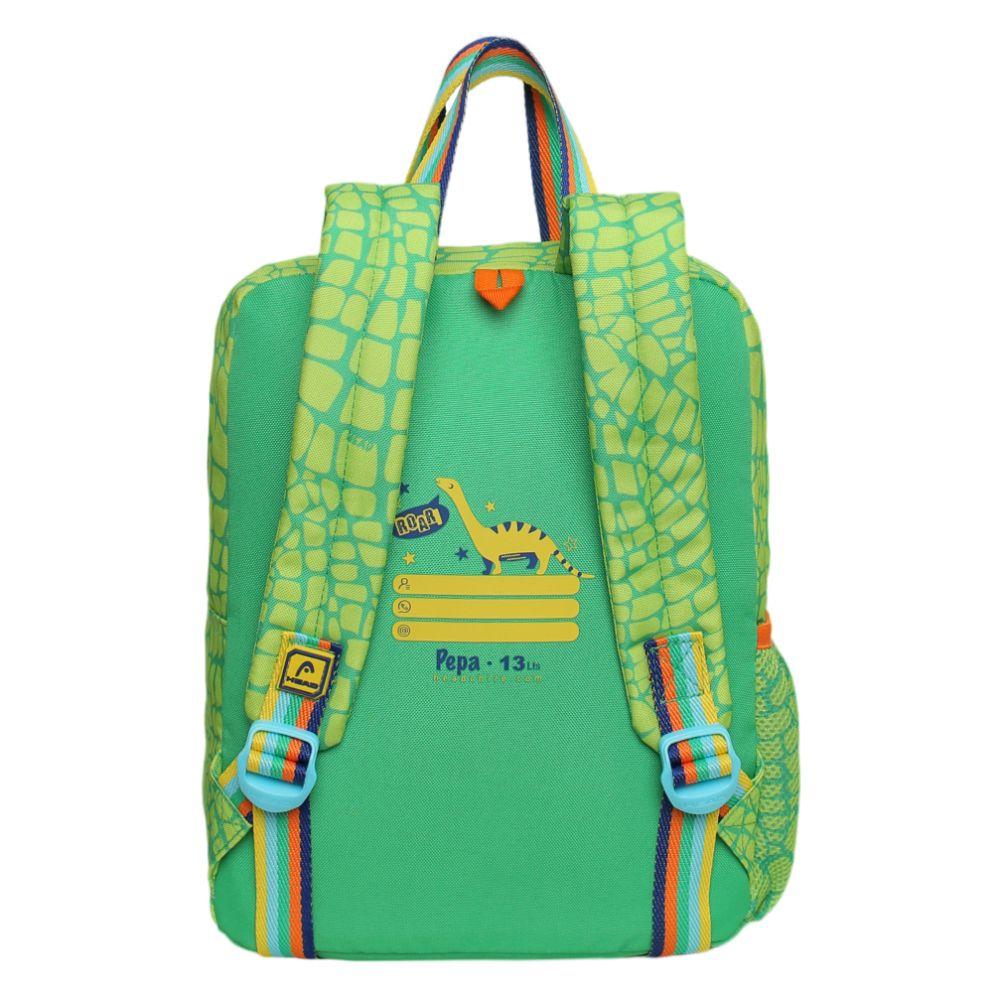 Mochila Infantil Niño Pepa Dino Volcan Verde Head-4