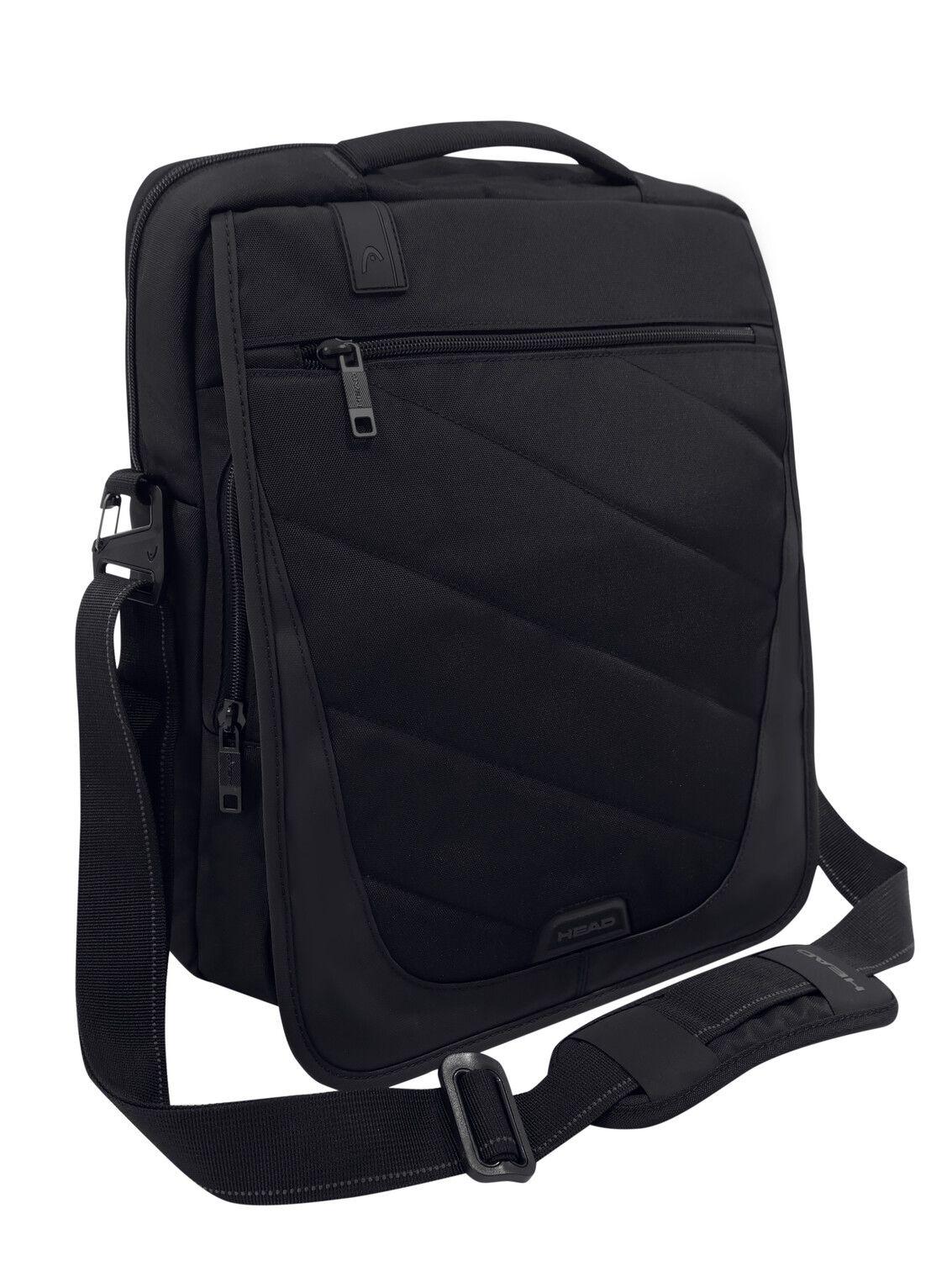 Maletín Mochila Euro Vertical L Negro Parches Head-0