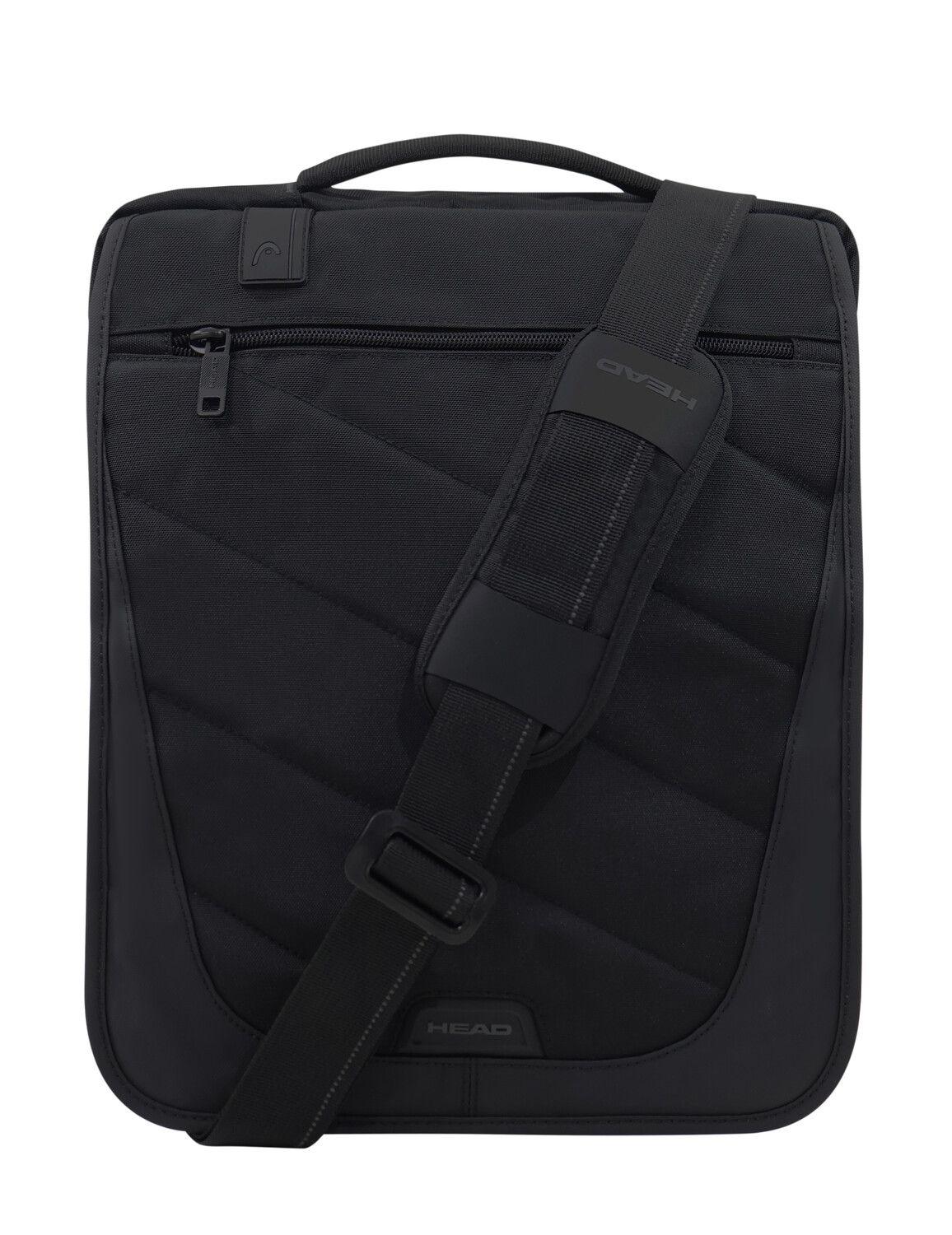 Maletín Mochila Euro Vertical L Negro Parches Head-1