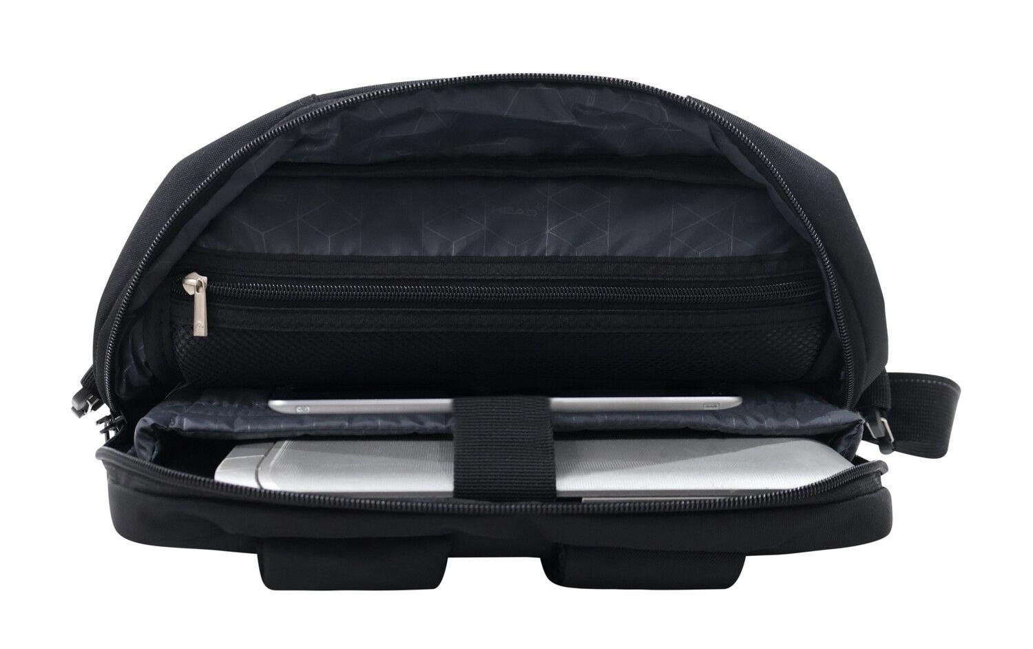 Maletín Mochila Euro Vertical L Negro Parches Head-2