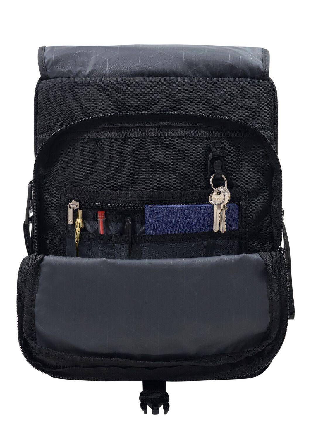 Maletín Mochila Euro Vertical L Negro Parches Head-3