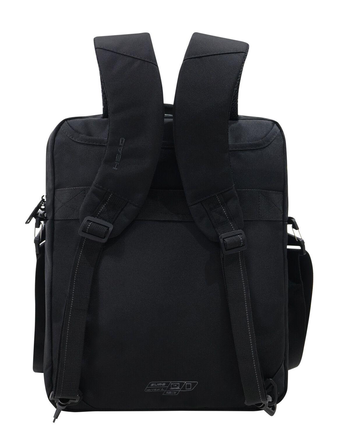 Maletín Mochila Euro Vertical L Negro Parches Head-7