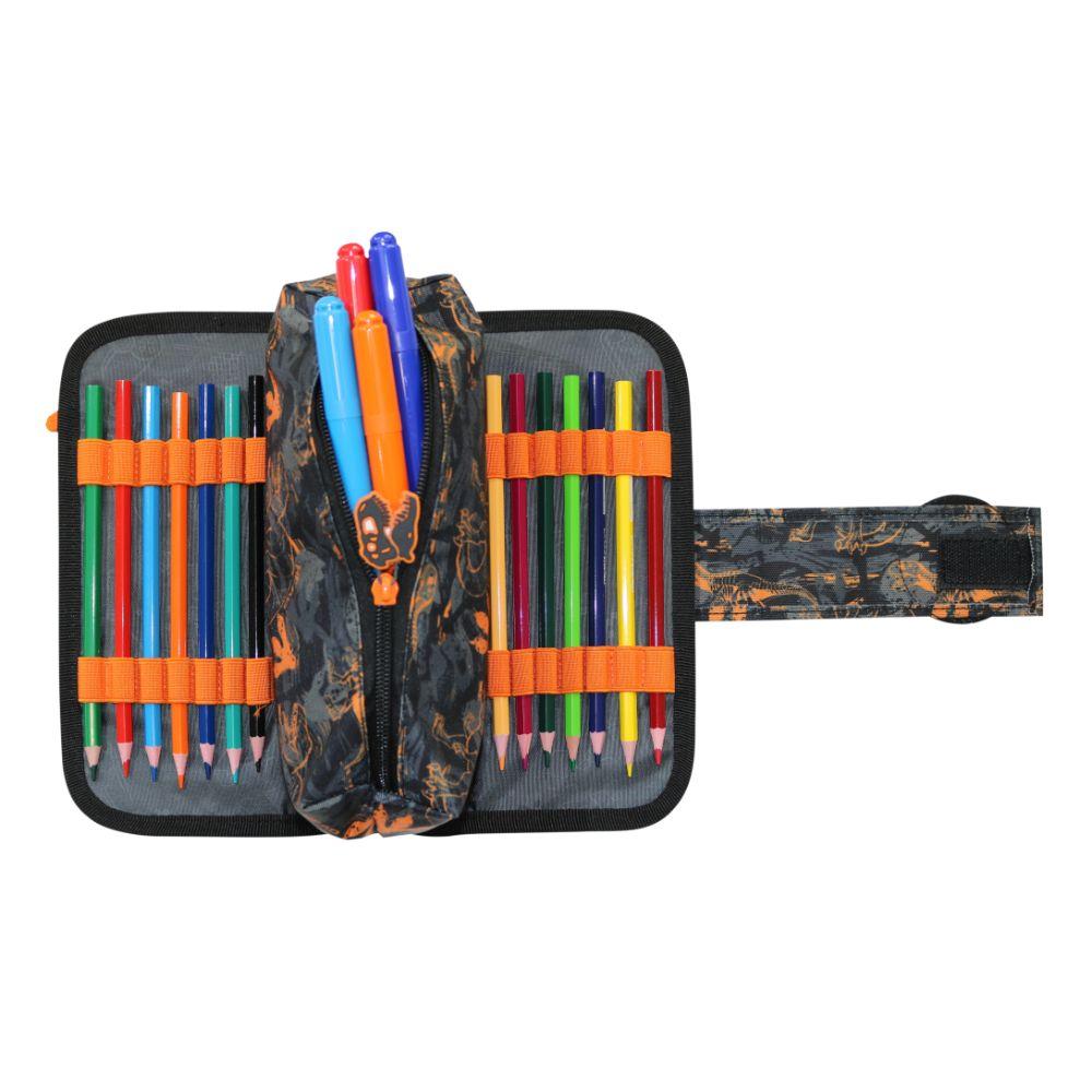 Estuche Infantil Hombre Cherry Camo Dino Naranjo Head-2