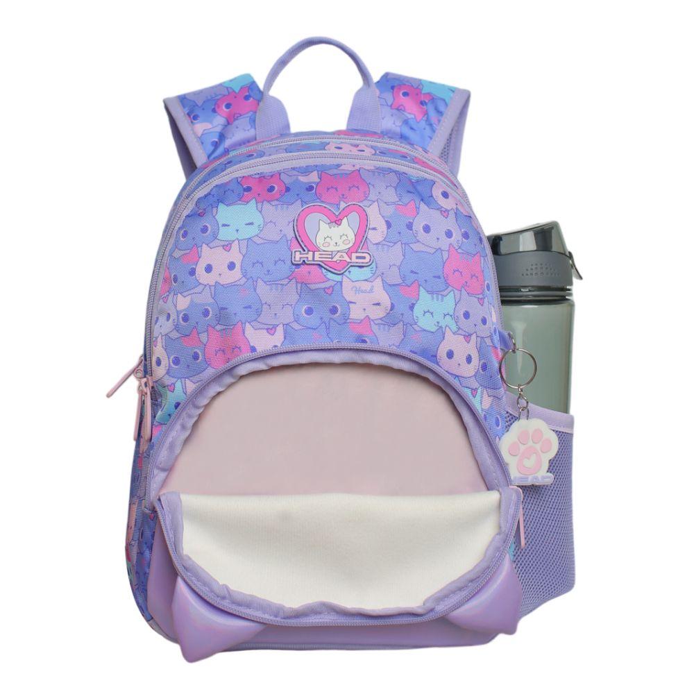 Mochila Infantil Niña Gum Meow Lila Head-2