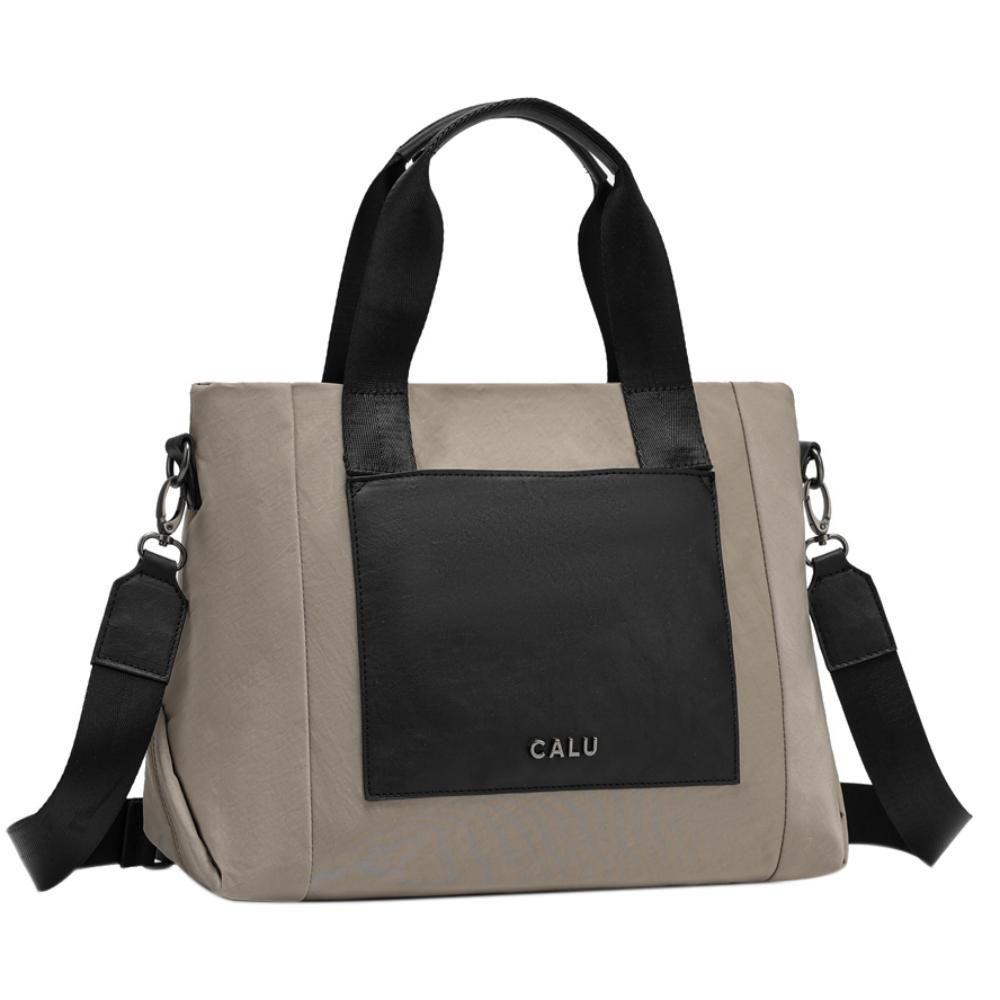 Cartera Gran Tamaño Doble Asa Jesu Beige Calu-0