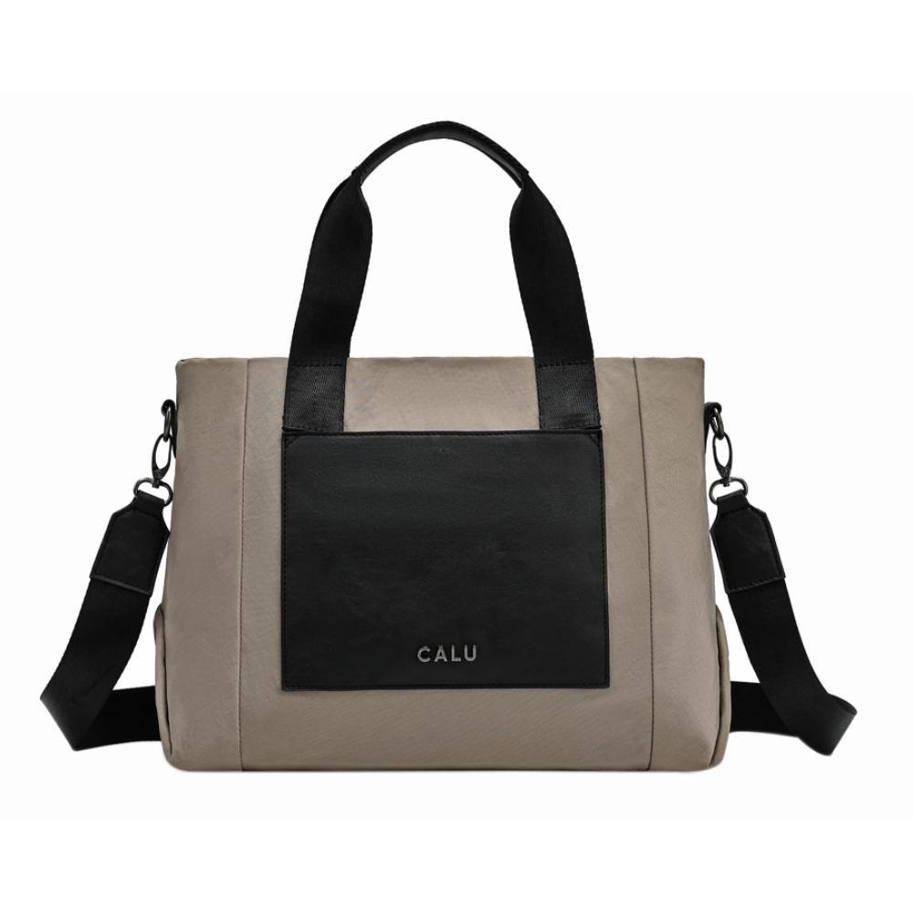 Cartera Gran Tamaño Doble Asa Jesu Beige Calu-1
