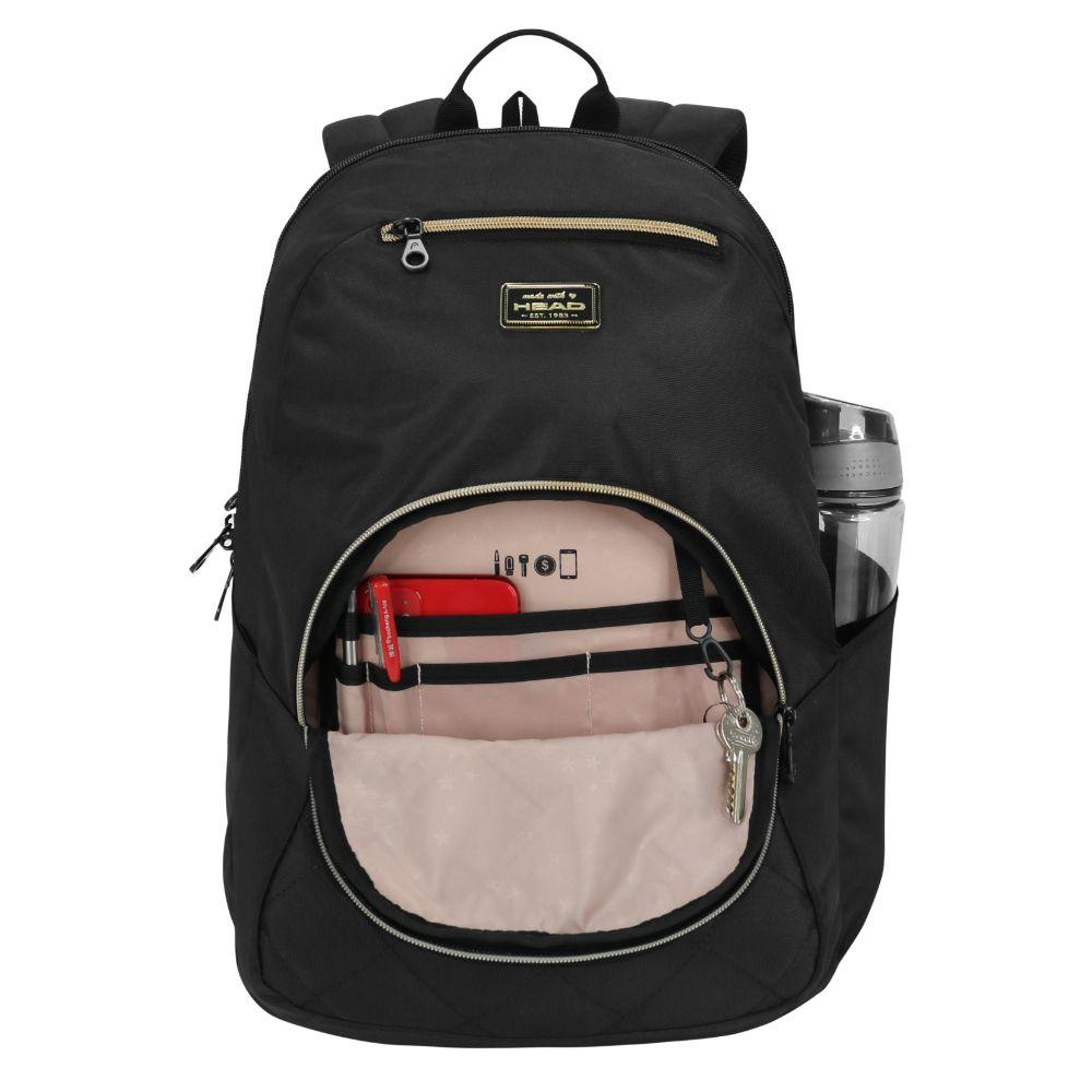 Mochila Ejecutiva Storm Quilt Negro Gold Head-1