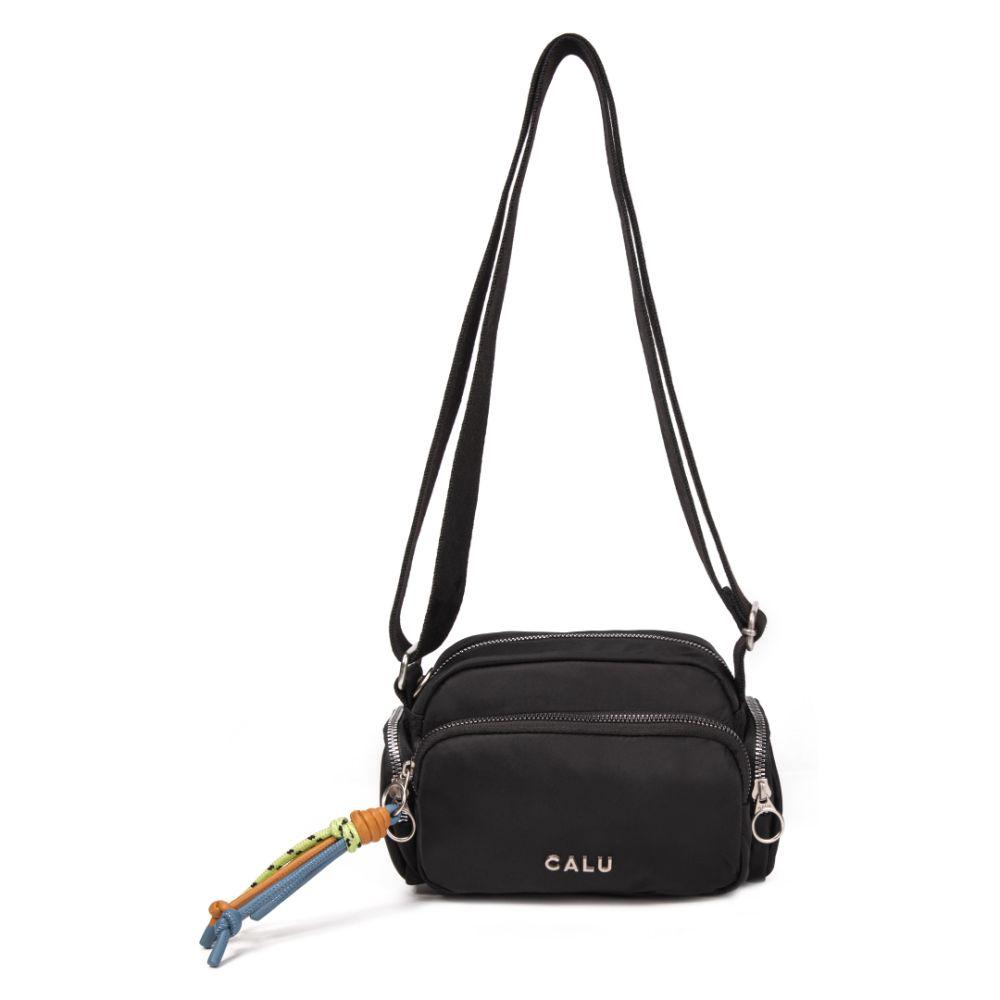 Cartera Bandolera Pamela Microfibra Negro Calu-3