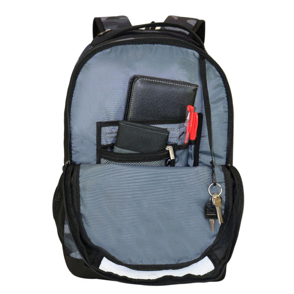 Mochila Ejecutiva Notebook Porter Camo Gris Oscuro Head-4