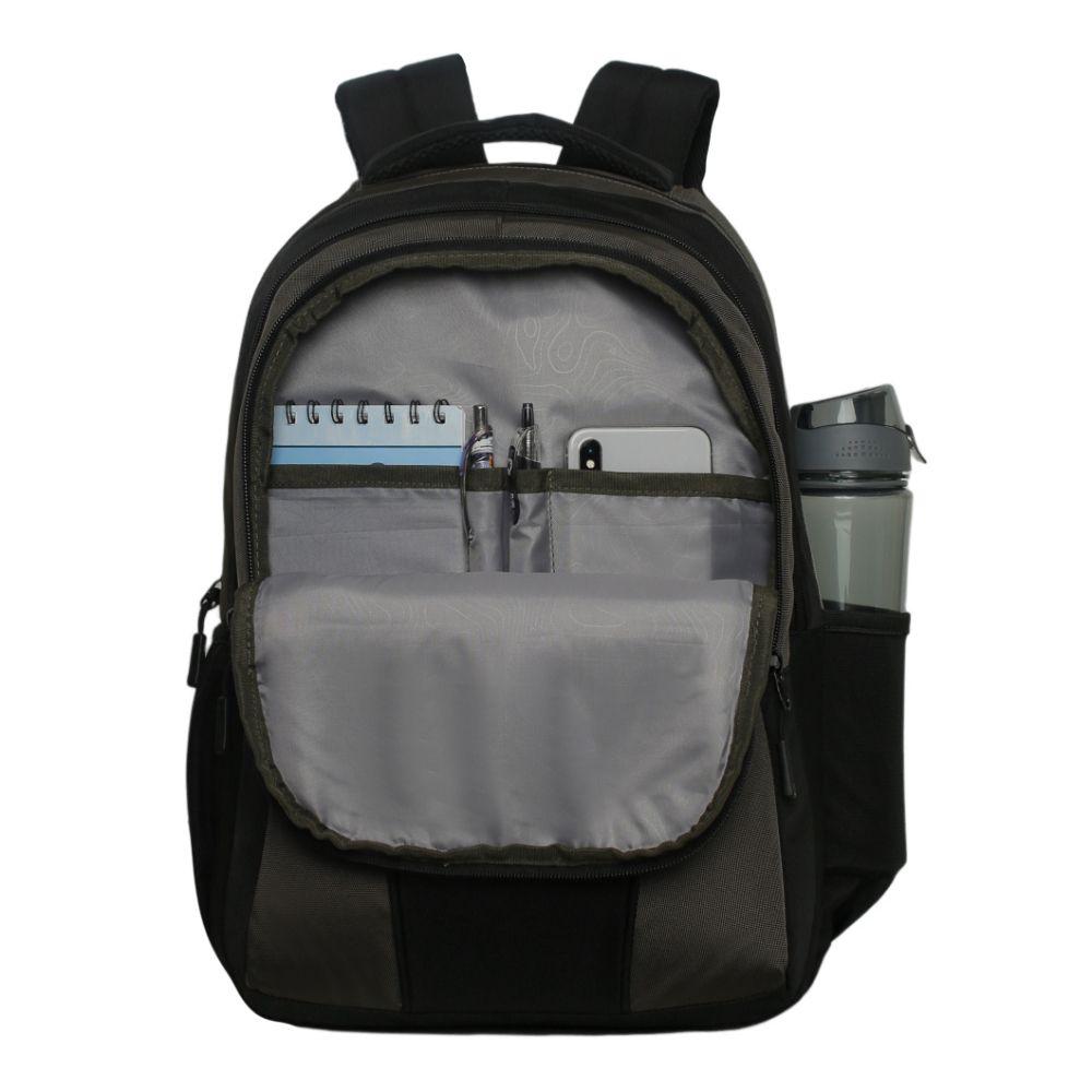 Mochila Notebook Camry Verde Militar Negro Head-2